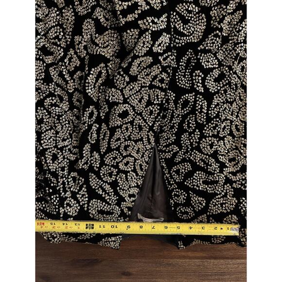 Vintage Glam Sequin Jacket Womens 8 Black Gold Glitter Staburst 80s Pat Richards - Picture 10 of 16